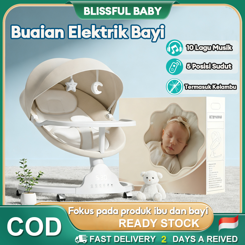 Kursi Ayunan Elektrik untuk Kerusi Ayunan Otomatis Bayi  Bayi Kelambu, Baki Makan Roda Kotak Hadiah