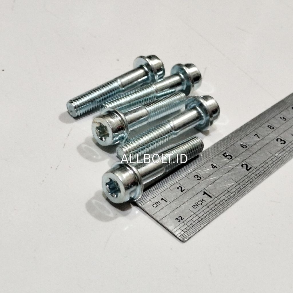 (paket 5biji ) baut L bintang 12 / 8mm x 40mm