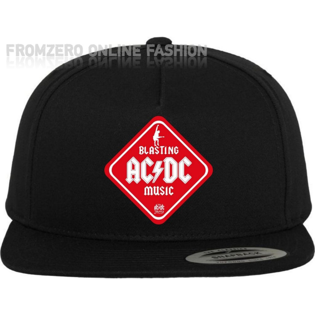 Topi Snapback Hip Hop Hight Quality Berlogo ACDC Red  Topi Pria Dan Wanita Dewasa Keren Kekinian