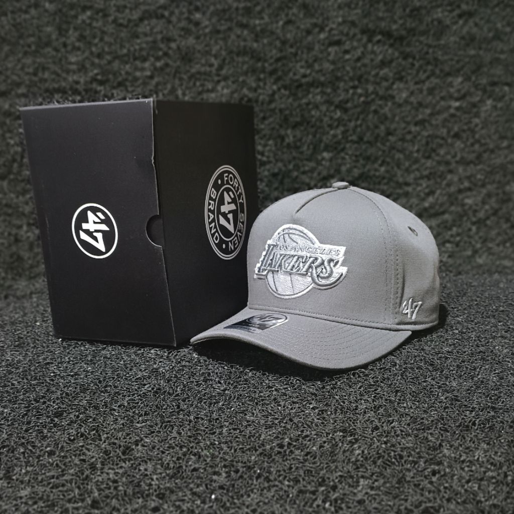 Topi premium Lakers Putih Abu Baseball Unisex Best quality