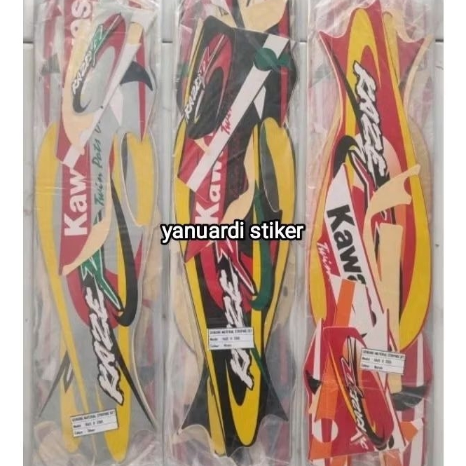 STRIPING STIKER LIST KAZE R TAHUN 2001 MERAH-SILVER-HITAM KAWASAKI KAZE R 2001