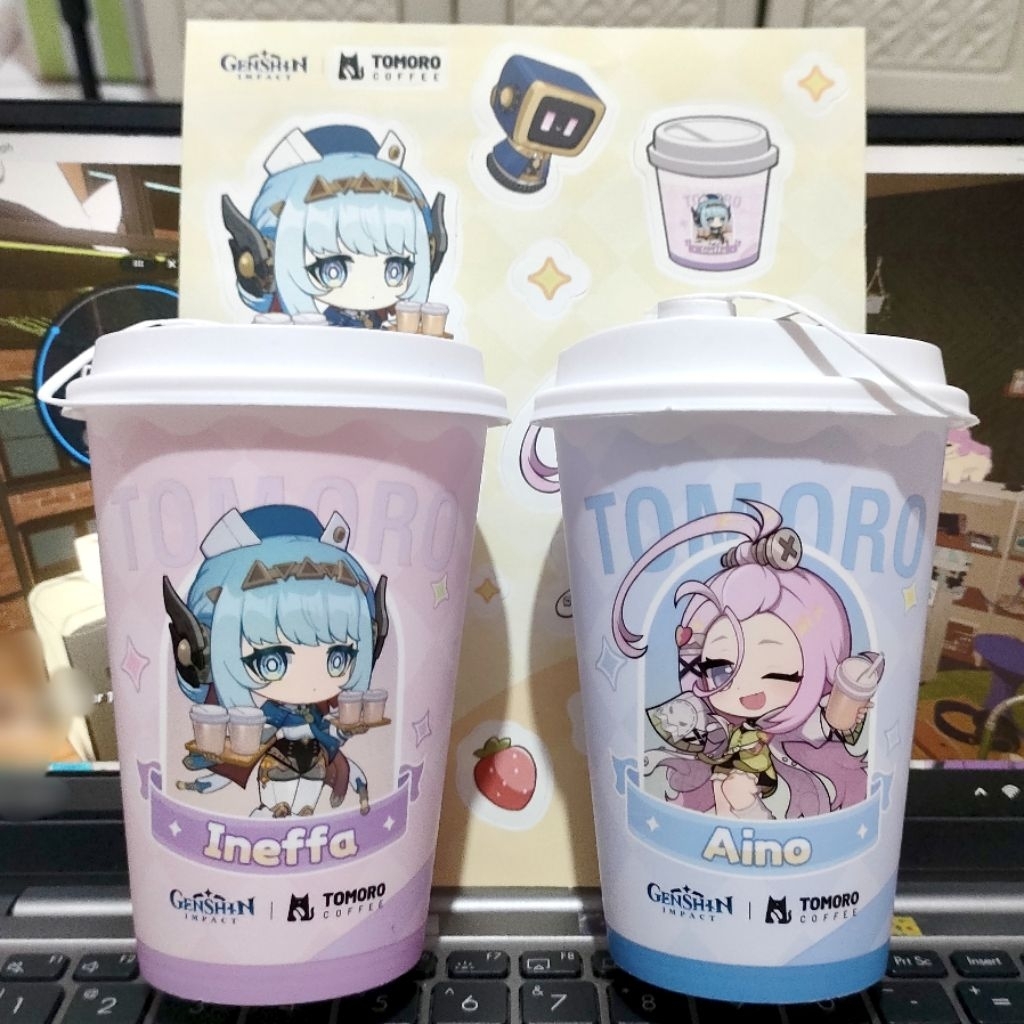 [OFFICIAL] Genshin Impact x Tomoro Coffee collaboration kolaborasi game anime GI Ineffa Aino Nod Kra