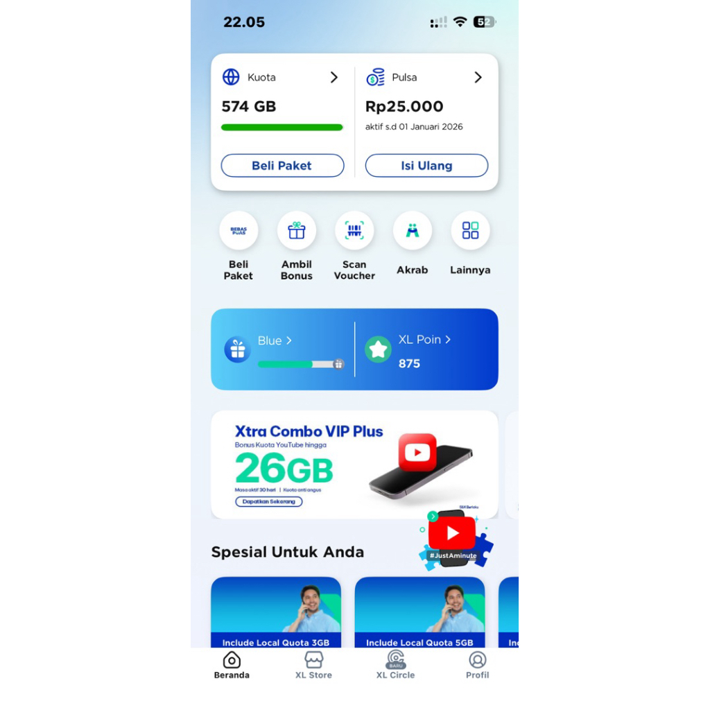Kartu XL combo vip plus Diskon 90%