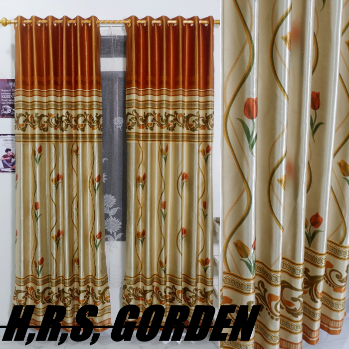 gorden jendela pintu minimalis motif tulif salur bahan kain blackout premium panjang 250cm 230cm