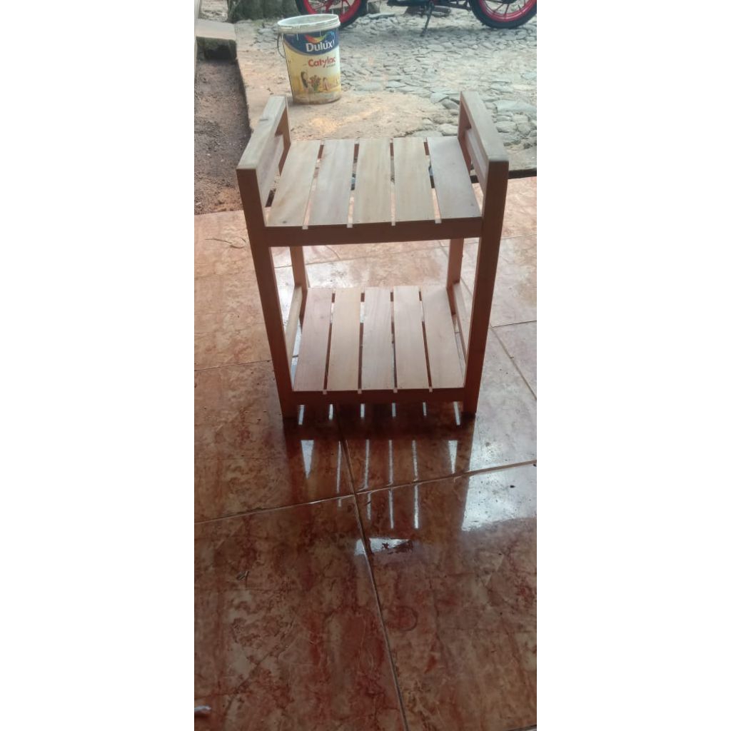 rak kayu serbaguna/rak dispenser rice cooker dll