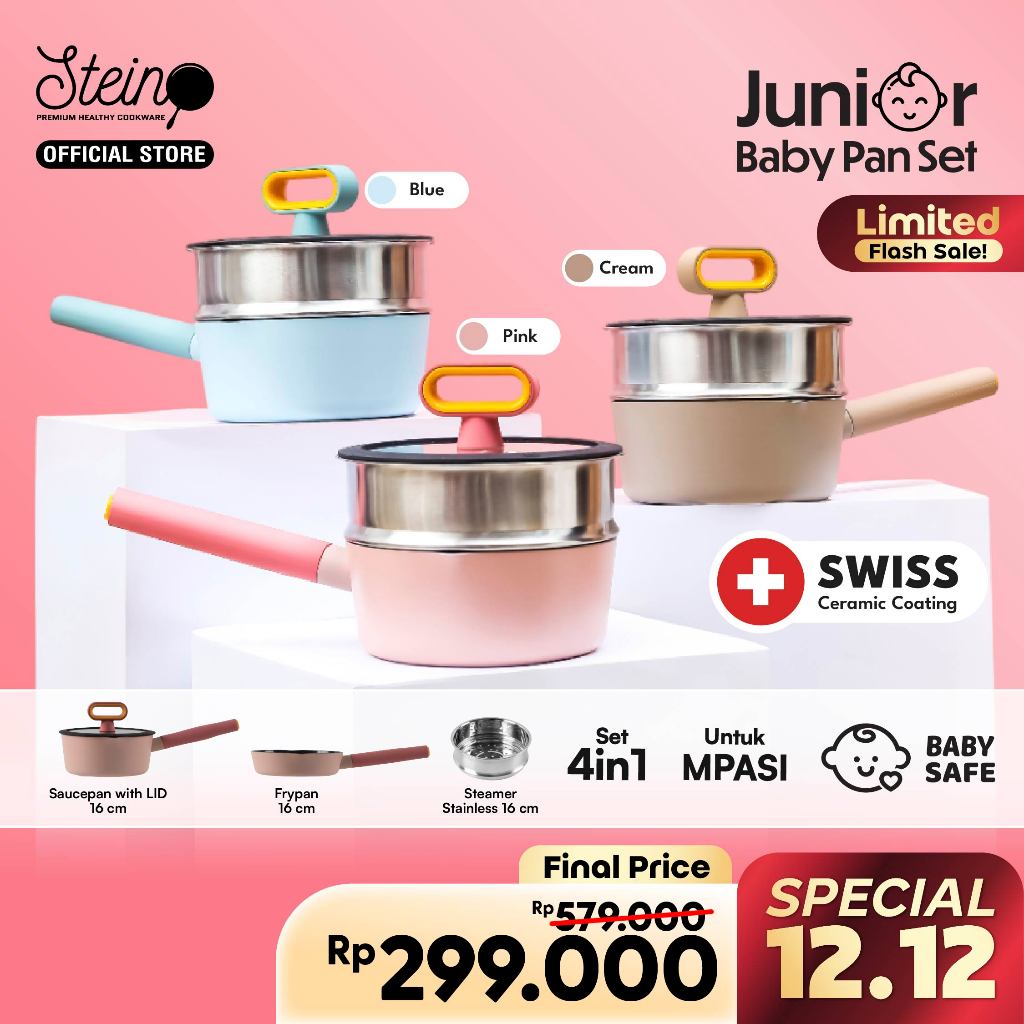 STEIN Junior Baby Pan Set - Panci MPASI Set 4in1
