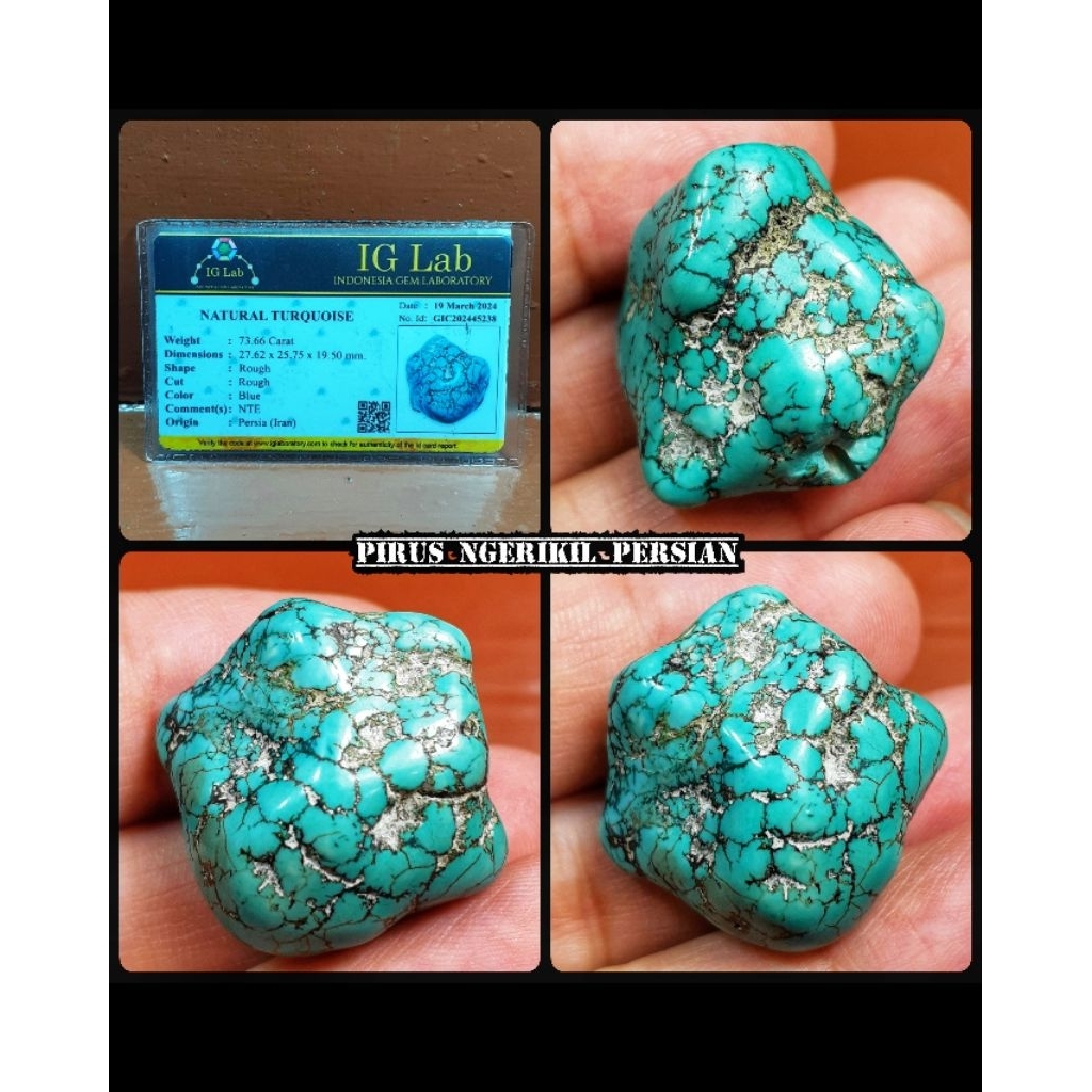 bongkahan batu pirus persian asli alami ngerikilan