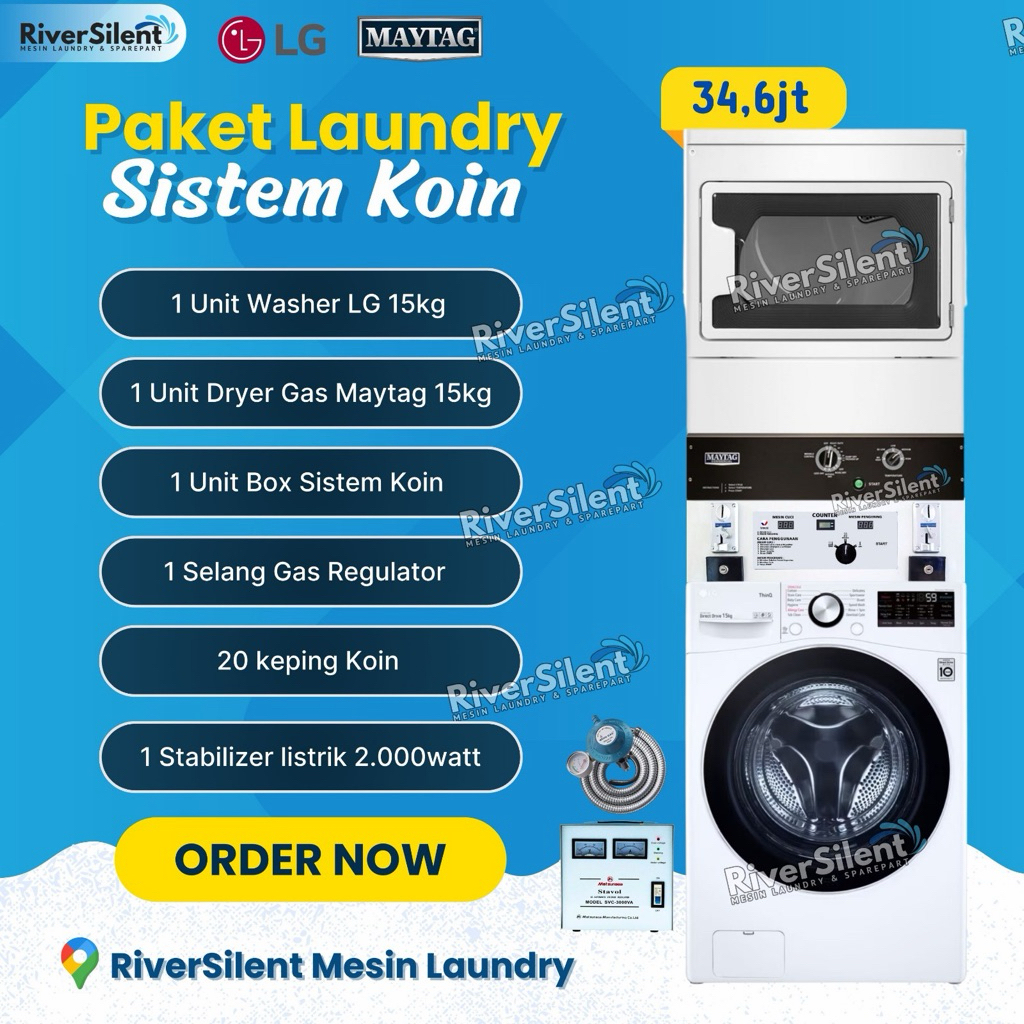 paket mesin laundry self service maytag | mesin laundry coin