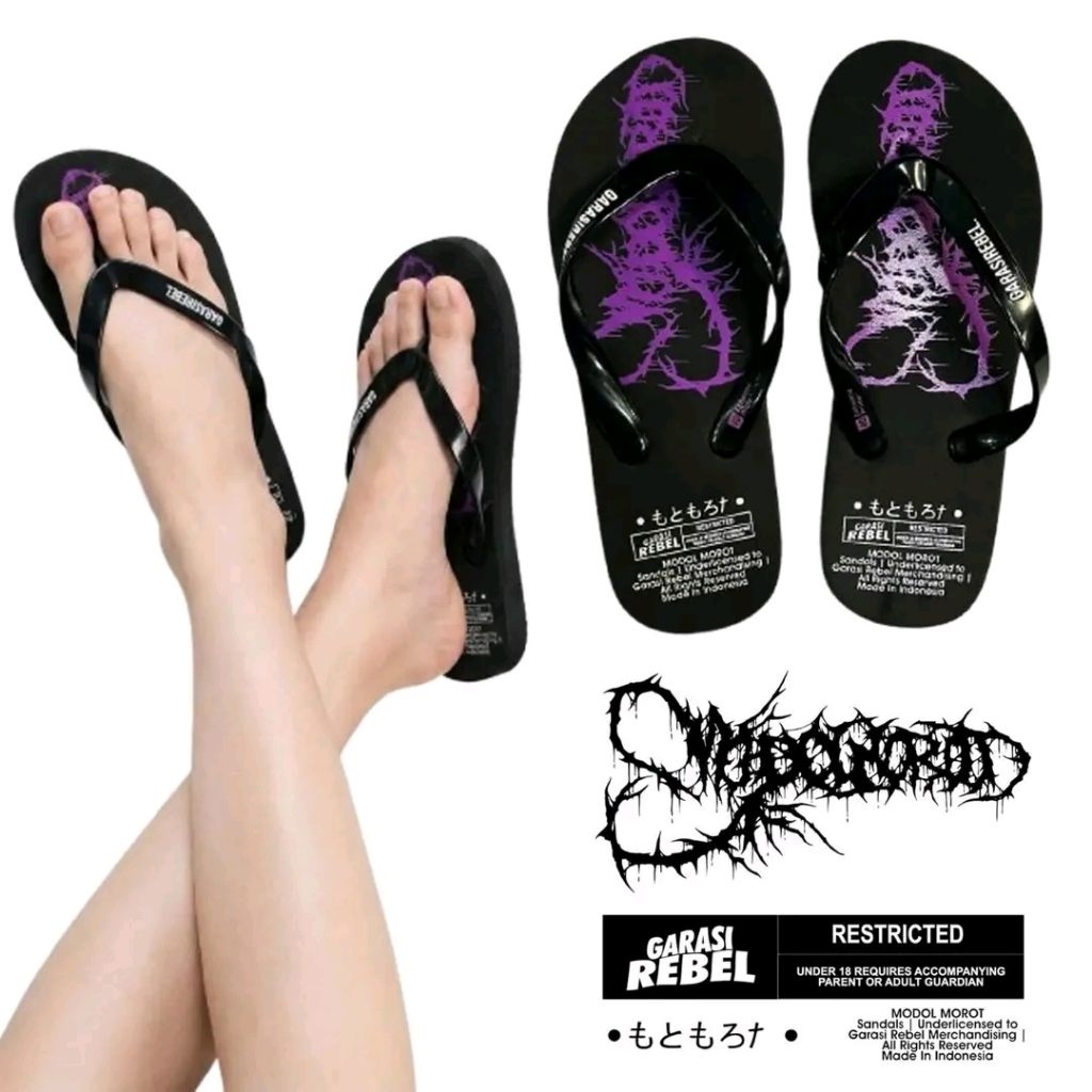 Original Slippers Modol Morot x Garasi Rebel Distro / sandal jepit / sandal distro flip flop sendal 