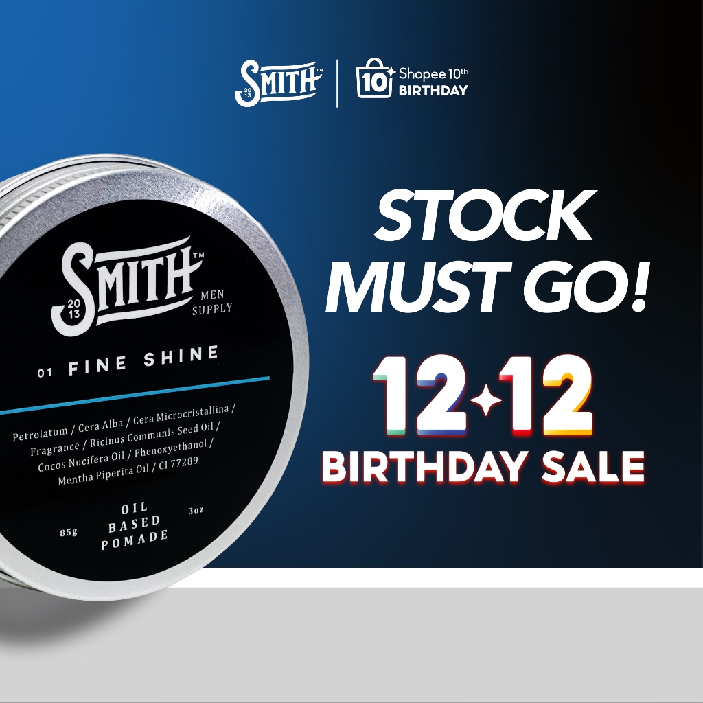 Smith Men Supply - Fine Shine Hair Pomade Oil Based 85gr | Pomade Rambut Pria | Minyak Rambut Pria |