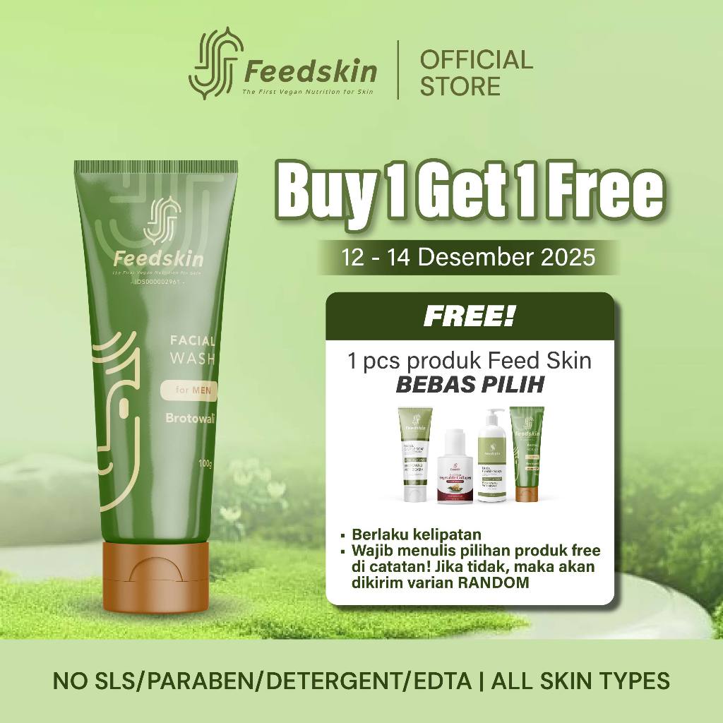 FEED SKIN Facial Wash Brotowali | Sabun Anti Jerawat | Sabun Anti Komedo | Sabun Kulit Berminyak