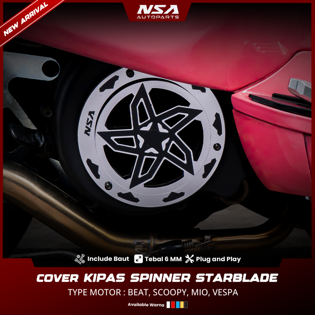 COVER KIPAS SPINNER STARBLADE TYPE MIRROR UNIVERSAL NSA AUTOPARTS