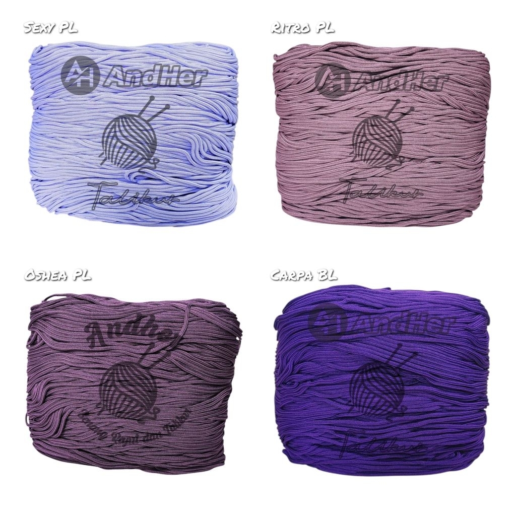 Talikur warna tali kur 3mm UNGU bahan Polyester 250 gram, 500 gram, 1000 gram/1 kg