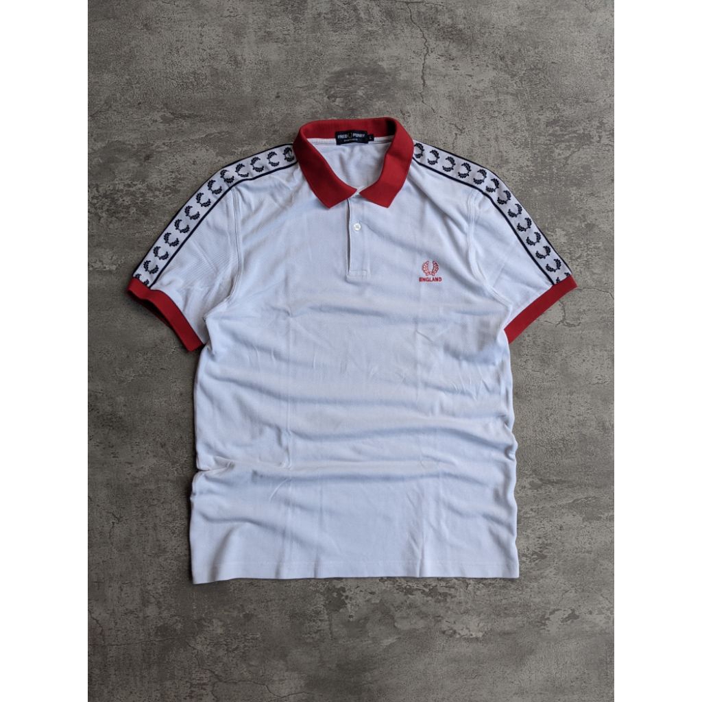 Polo Shirt Fred Perry Tapped - England White