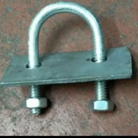 klem U bolt pipa 1/2"+plat galvanis