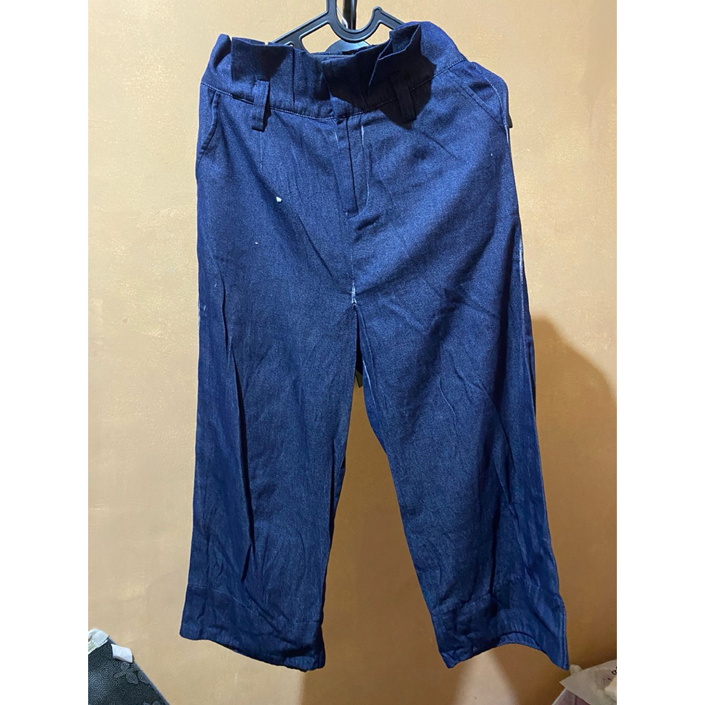 Preloved celana kulot highwaist biru denim