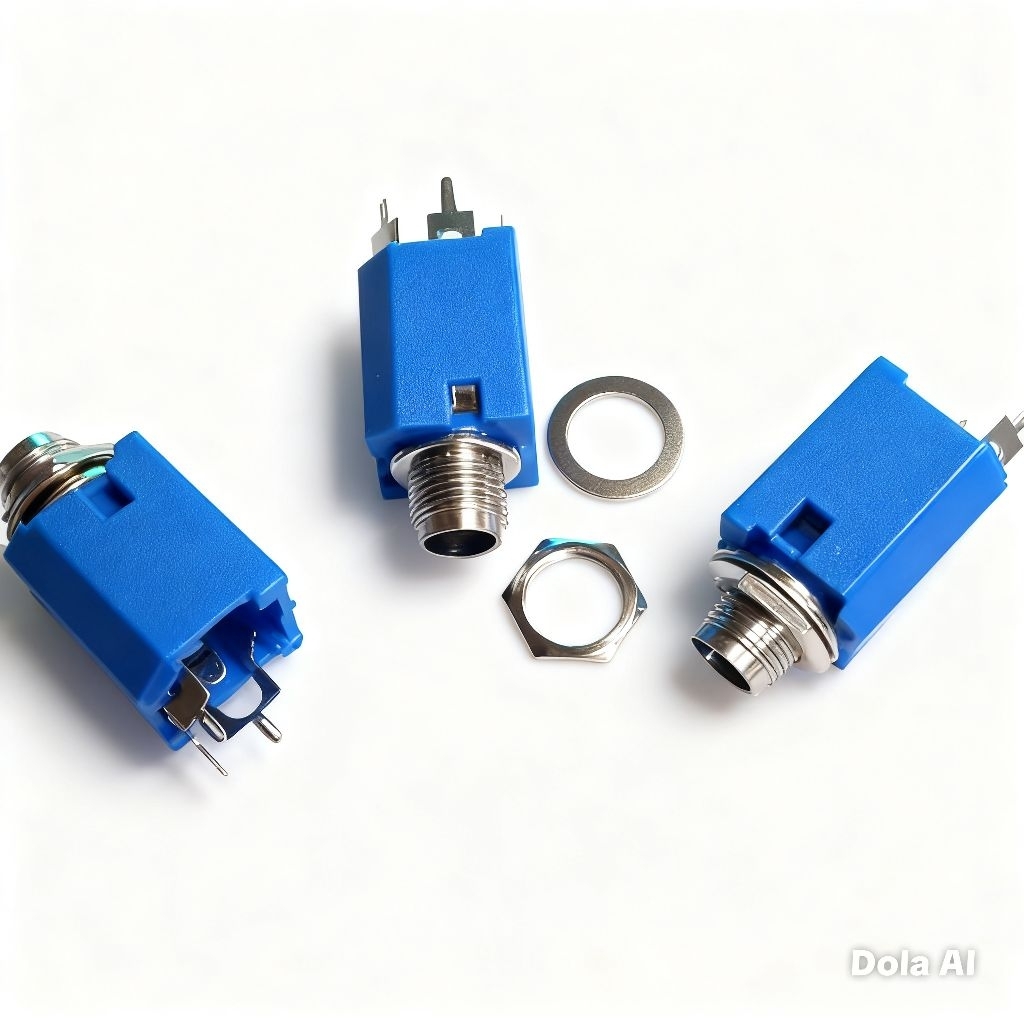 SOCKET SOKET MIC AKAE MONO6.5mm KOTAK BIRU 3 PIN KUALITAS BAIK