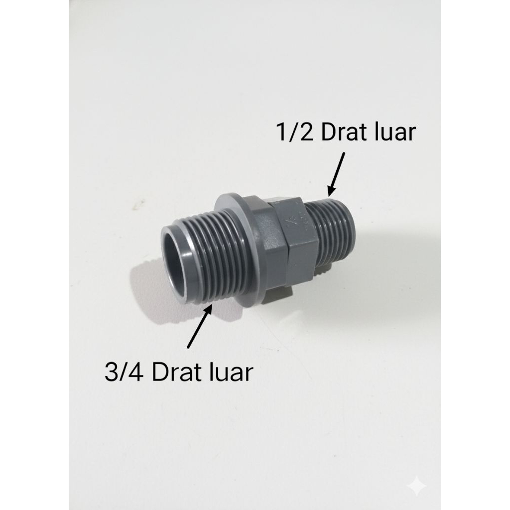 Double Nepel 1/2 ke 3/4 Inch