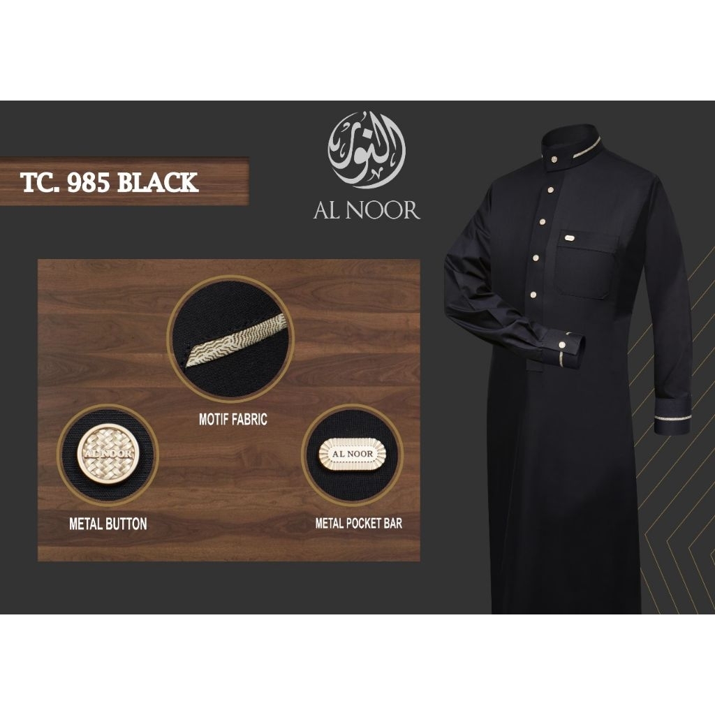 jubah Hitam al Noor  premium series