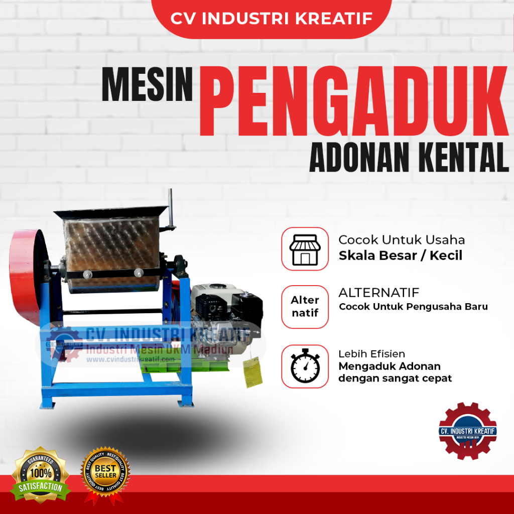Mesin Pengaduk Adonan Kental 10Kg Diesel 5,5Pk (MSN2)