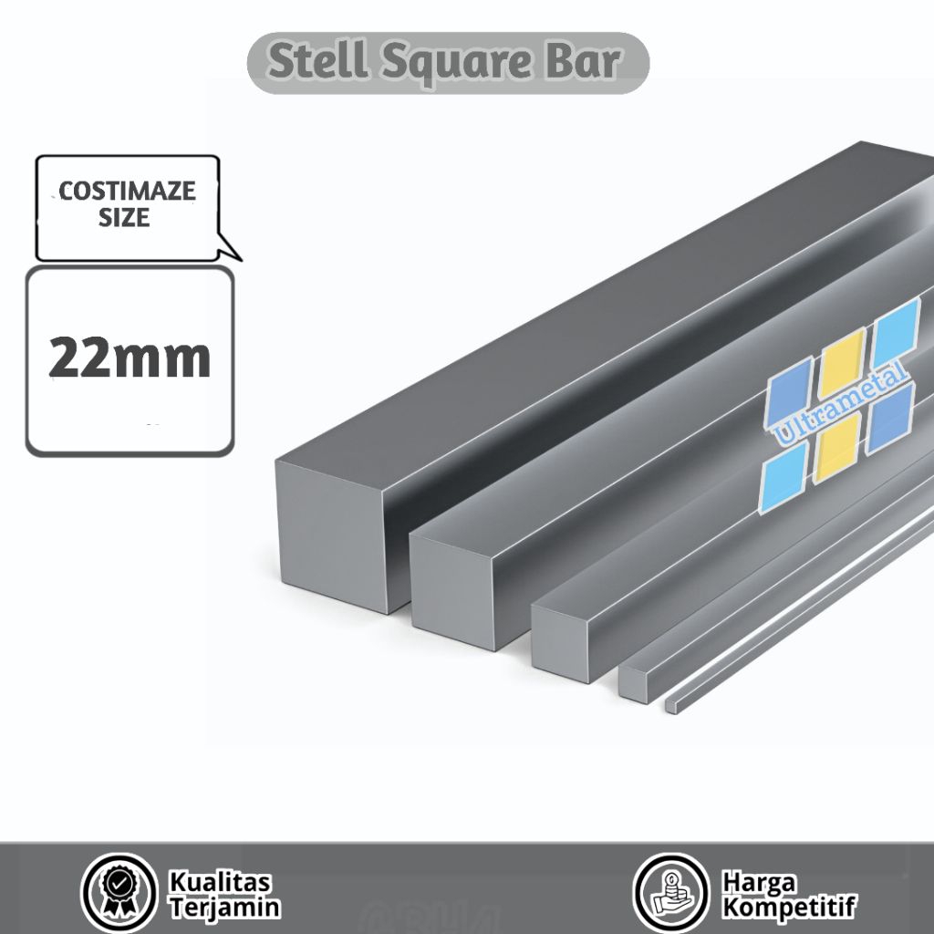 AS BESI SEGI EMPAT 22MM | AS BESI KOTAK PER 1CM