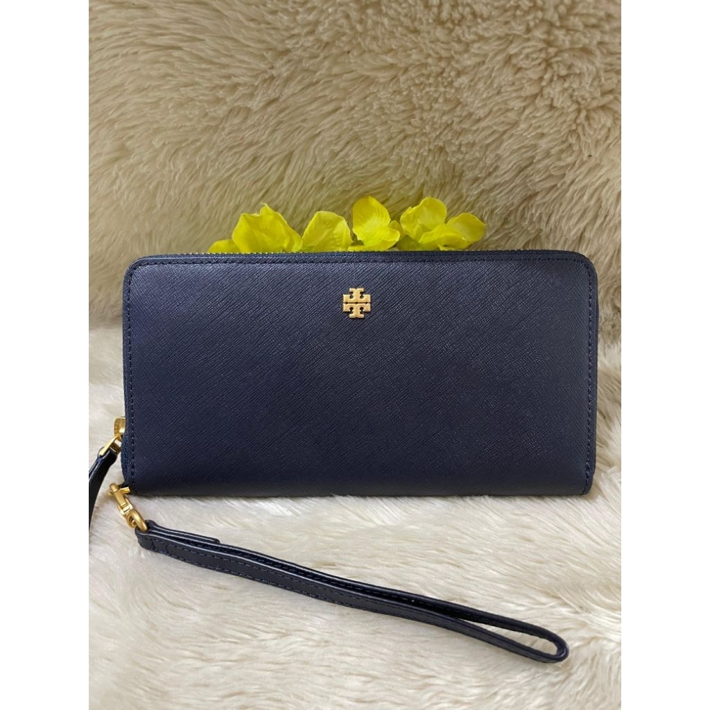 *TB EMERSON WRISLET ZIP CONTINENTAL WALLET NAVY