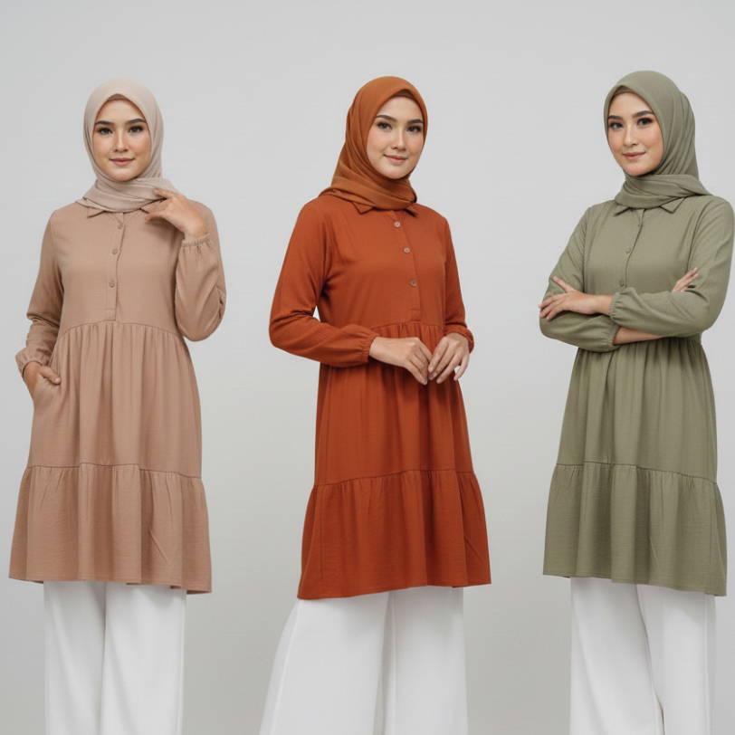 RILLEY - Tunik Zayna | Pakaian Wanita Muslim Atasan Tunik
