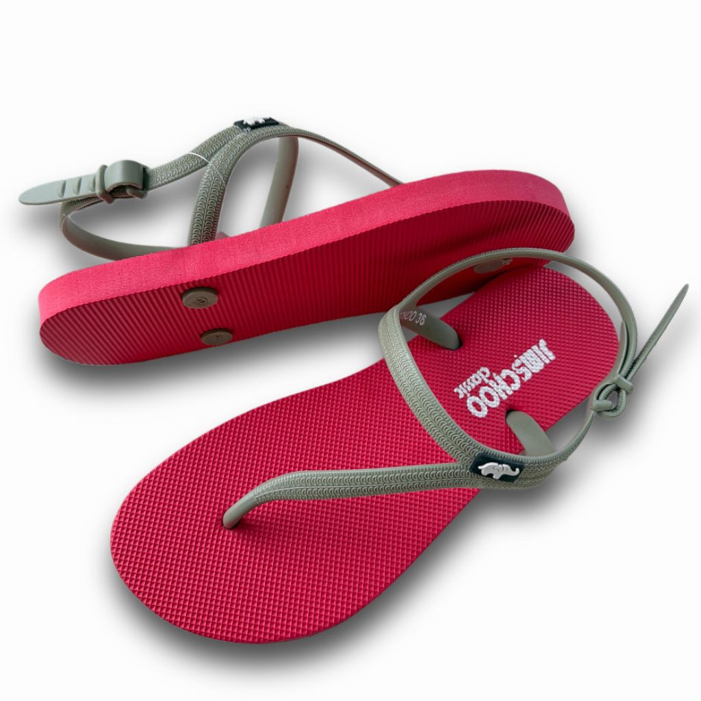 Sandal Flip Flop Wanita -  JIMSCHOO flip flop STRAPPY  SLINGBACK tali belakang - sandal karet empuk