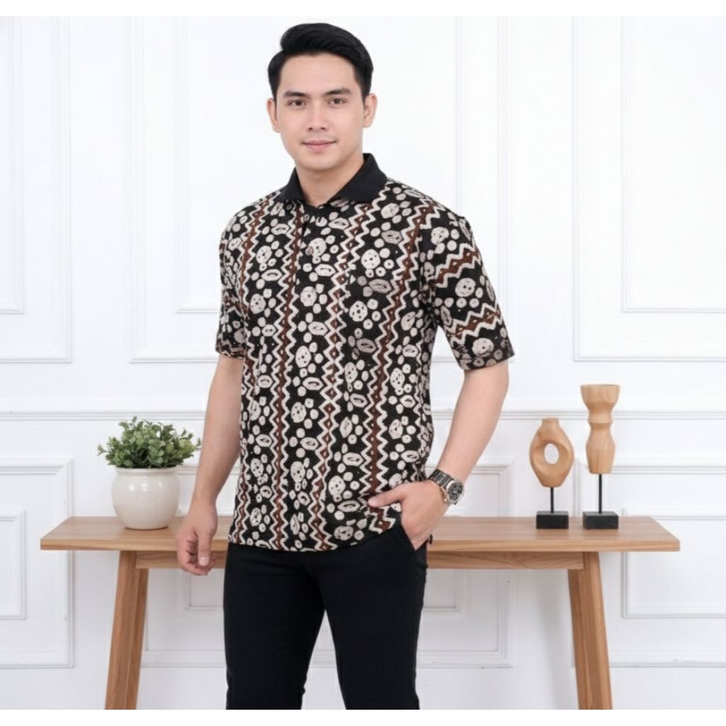 KAOS KERAH BATIK CAP JUMBO PRIA DEWASA UNISEX PREMIUM KAOS BATIK POLO CASUAL KAOS WANGKY BATIK ORIGI