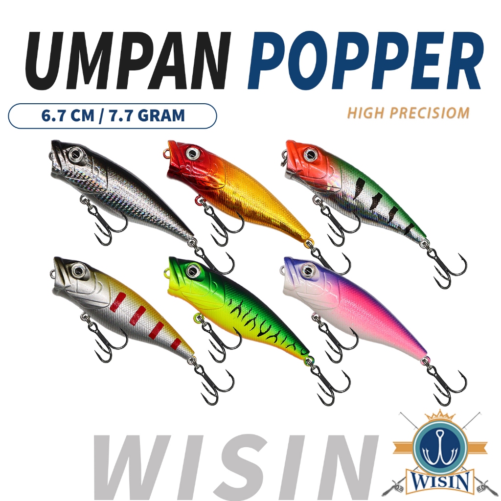 WISIN - UMPAN POPPER 3D EFEK MATA IKAN UMPAN ORIGINAL