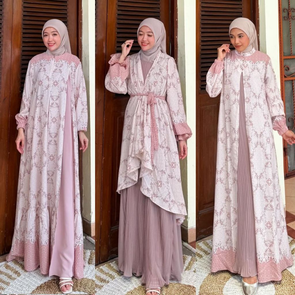 { EXCLUSIVE LAUNCHING LIVE } - Raya Series Marsya Dress Elegant Baju Seragaman Keluarga  Gamis Lebar