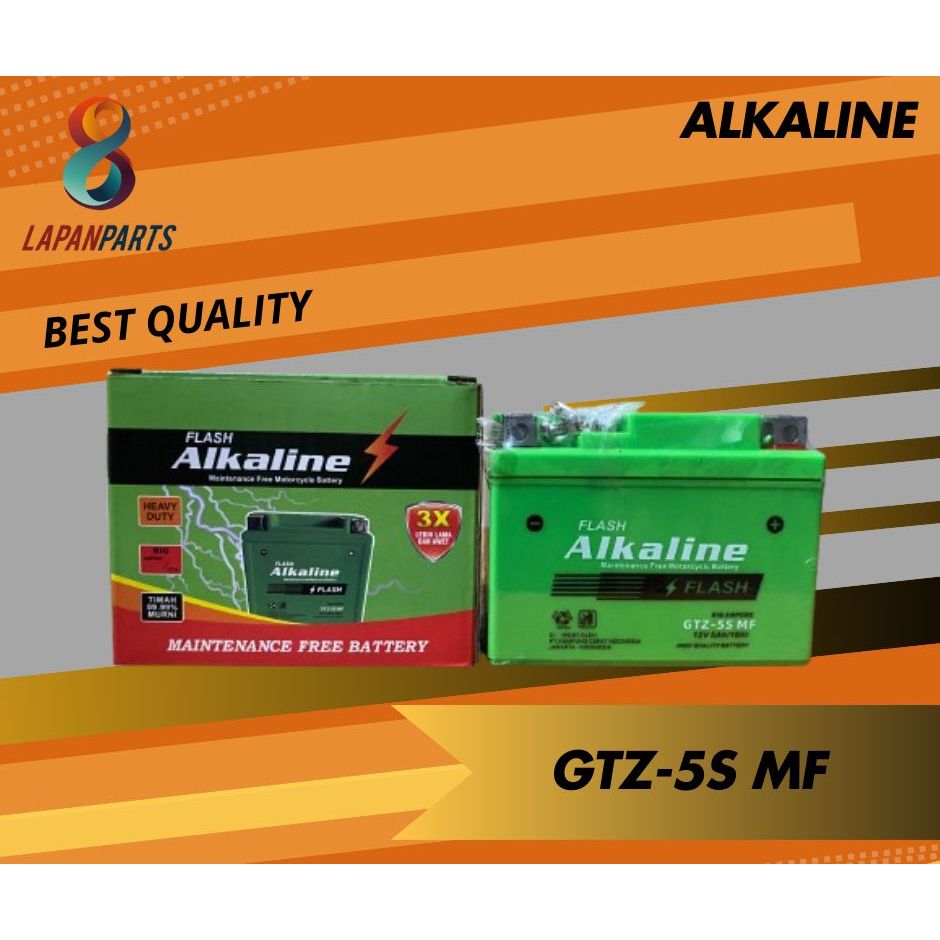 Aki Motor Revo 110 Merk ALKALINE, Type GTZ-5S, Aki kering