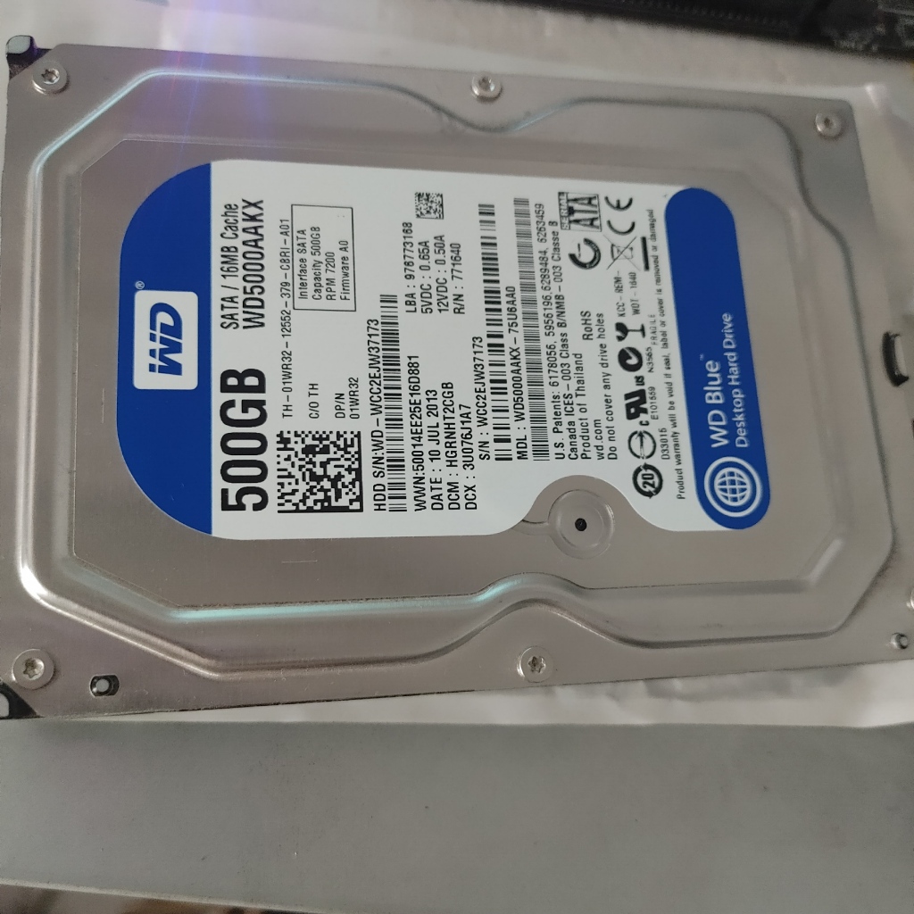 Hard disk Sata KOMPUTER 500GB WD Blue sentinel 99%