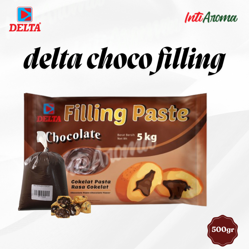 Delta filling pasta/filling pasta coklat/saus coklat/isian roti kemasan repack 500gr