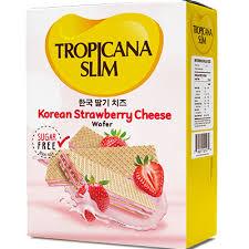 Tropicana Slim Wafer Korean Strawberry Cheese / Klepon / Ubi Ungu - Wafer Bebas Gula, 90 Kalori untu