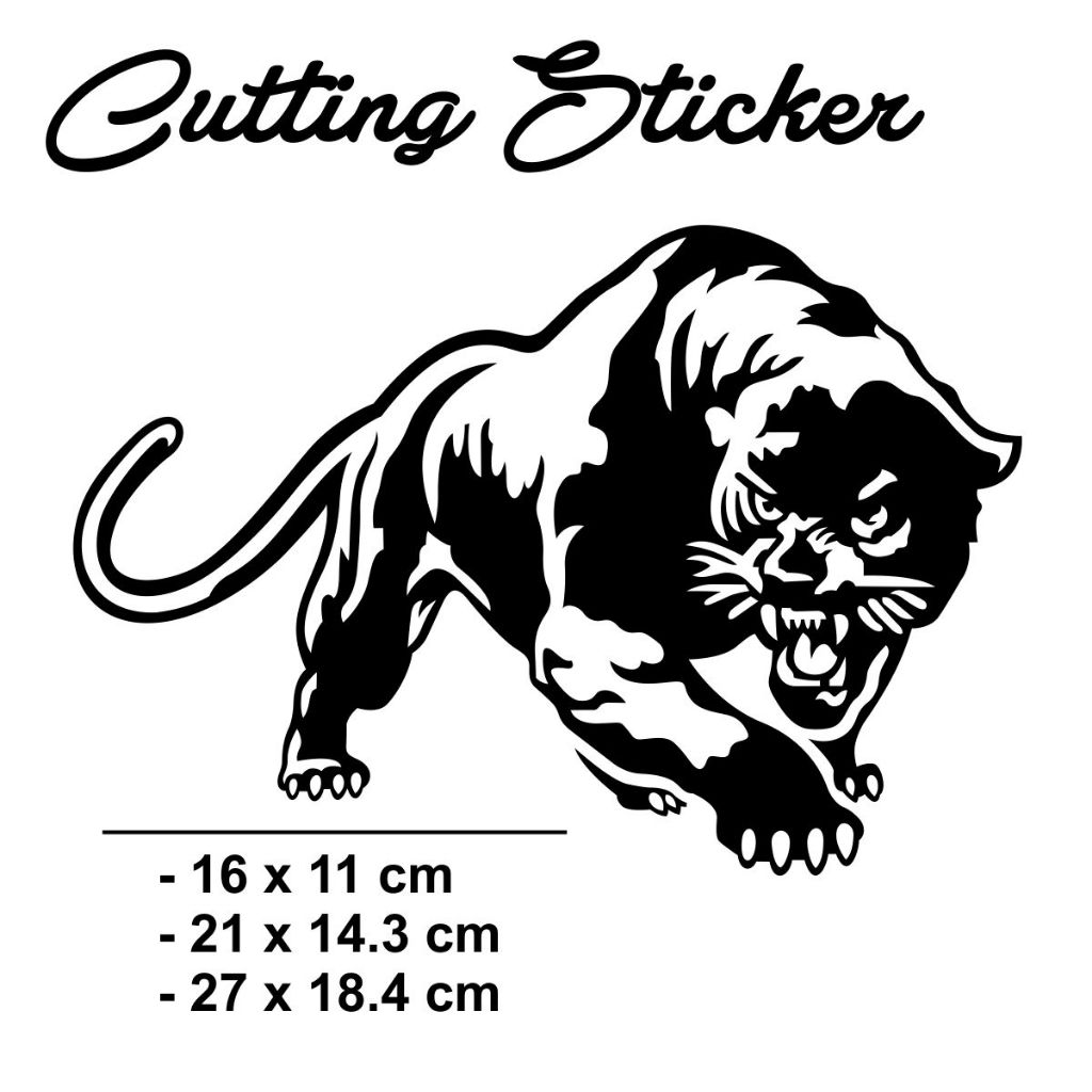 STICKER CUTTING BLACK PANTHER STIKER MOBIL MOTOR REFLEKTIF HOLOGRAM NYALA