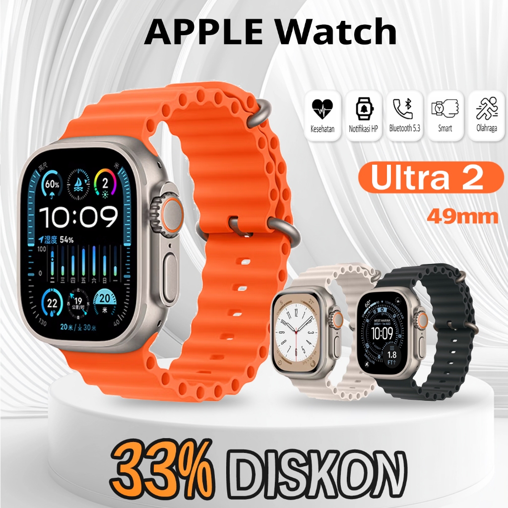 Apple watch Ultra 2 iWatch Ultra 2 49mm,Jam tangan Smartwatch pria,Smartwatch wanita,GPS NFC Bluetoo