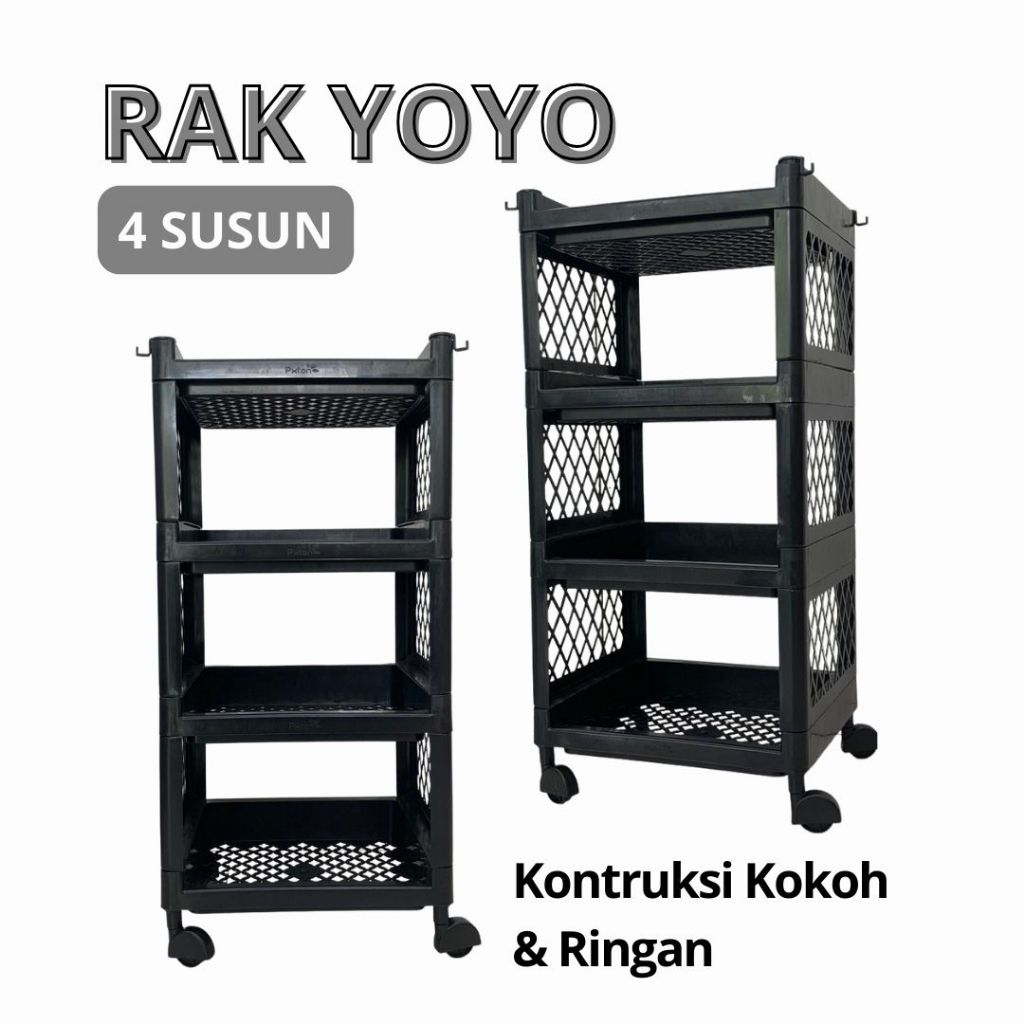 Rak Susun Serbaguna | Rak Yoyo | Rak Yoyo 4 Susun Roda