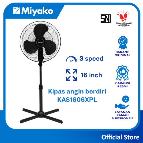 Kipas Angin Miyako KAS1606XPL stand fan 16 inc - Jaring Plastik