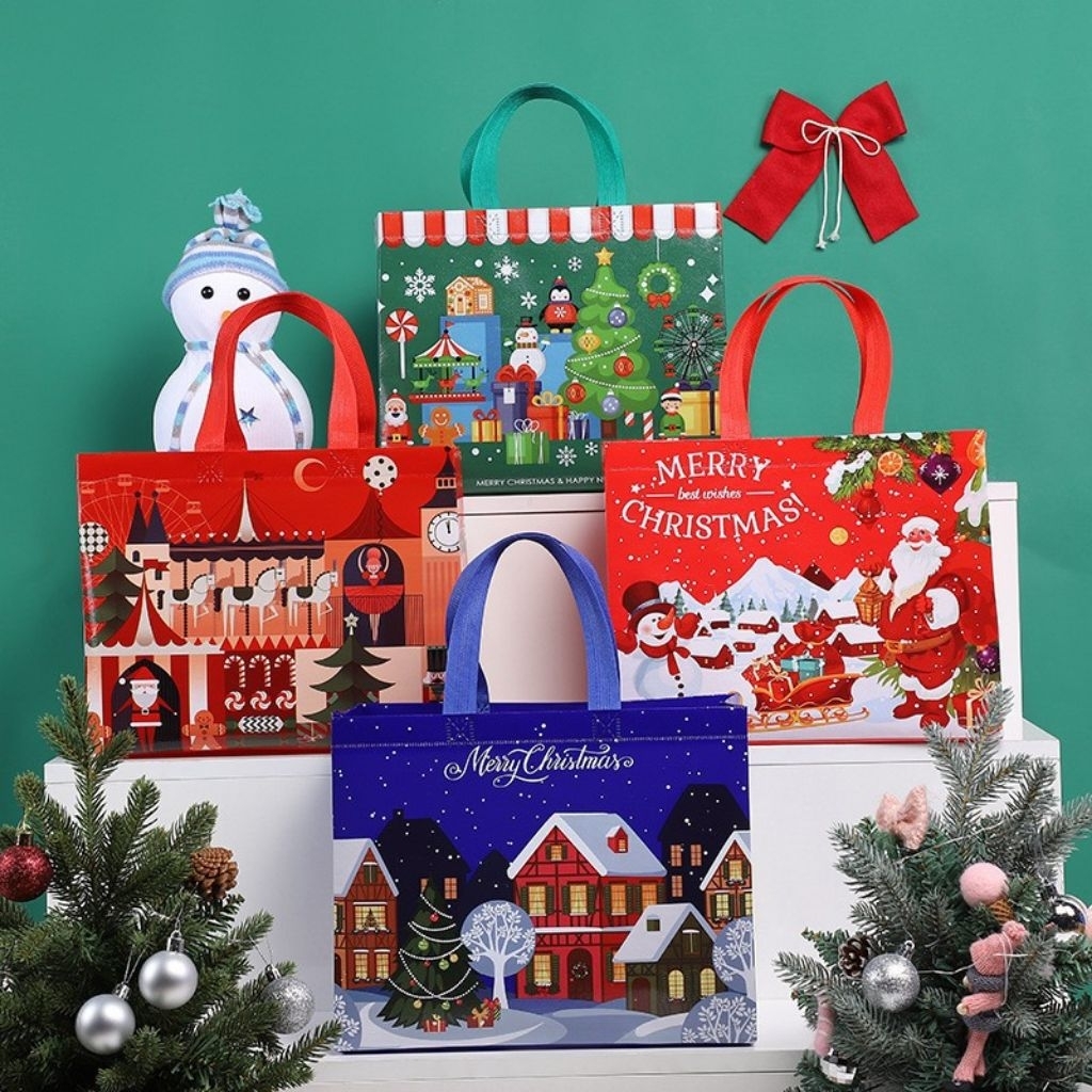 TAS SPUNBOND NATAL TAS MERRY CHRISTMAS TAS HAMPERS NATAL TAS BINGKISAN NATAL TAS KADO NATAL