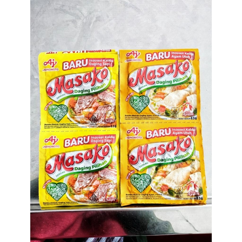Masako Bumbu Rasa Ayam dan Sapi 1 Karton (60 × 12pcs)