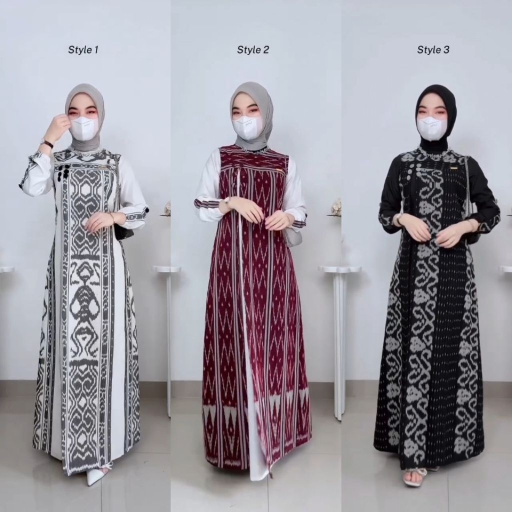 TENUN IKAT - FATEEMA DRESS TENUN SERIES - BAJU COUPLE TENUN