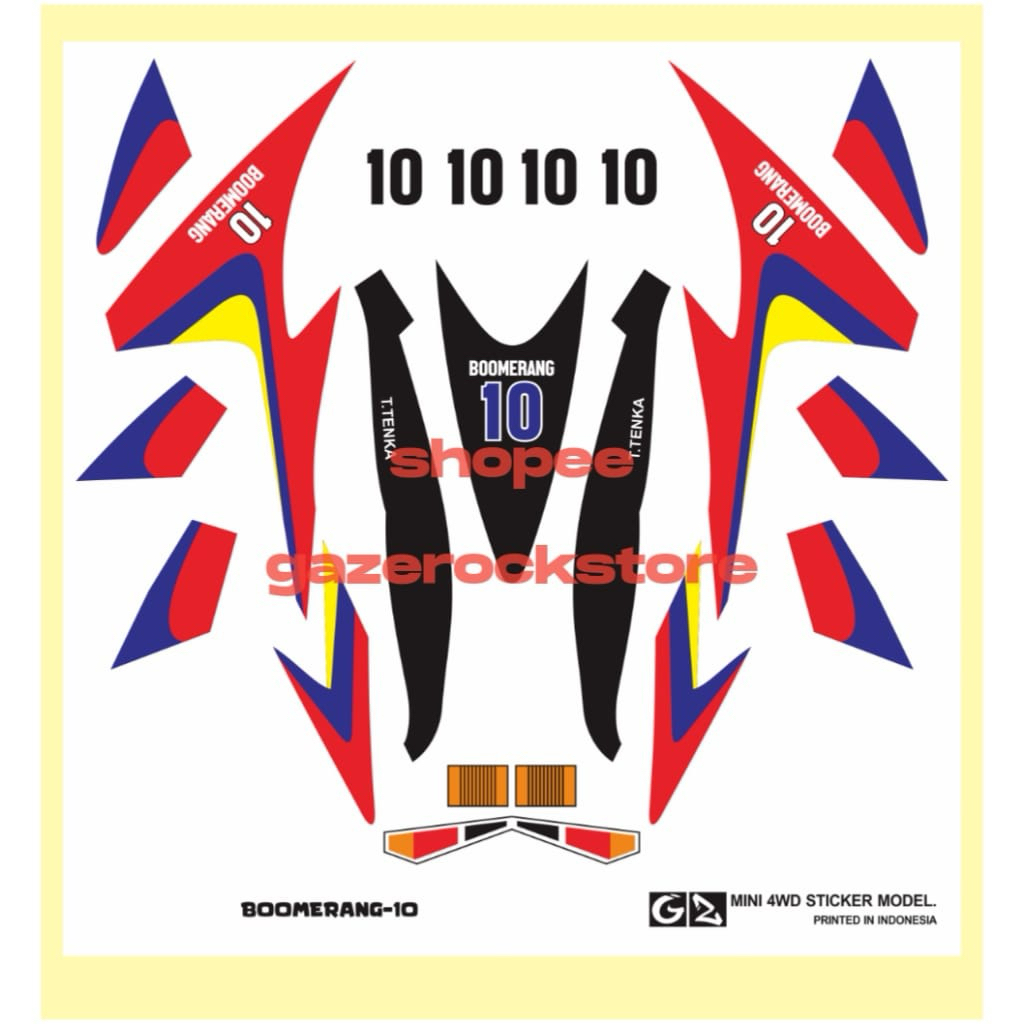 Stiker Tamiya Boomerang-10 Cutting Vinyl