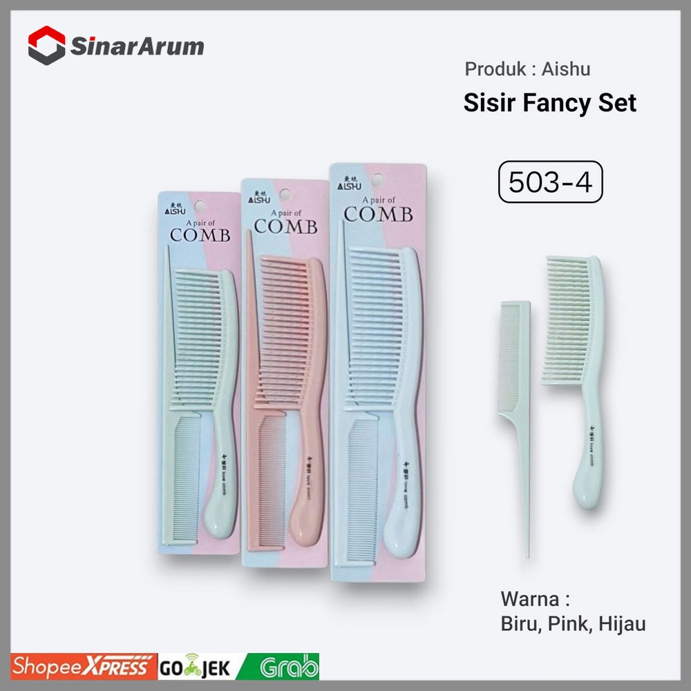 Sisir Rambut Set isi 2 Pcs / Sisir Fancy Set Aishu 503-4