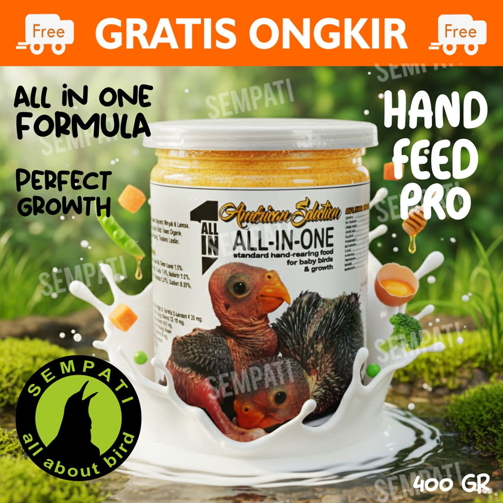 SEMPATI Hand Feeding Hf American Selection Ams All In One Hand Rearing 400gr Feed For Baby Bird Grow