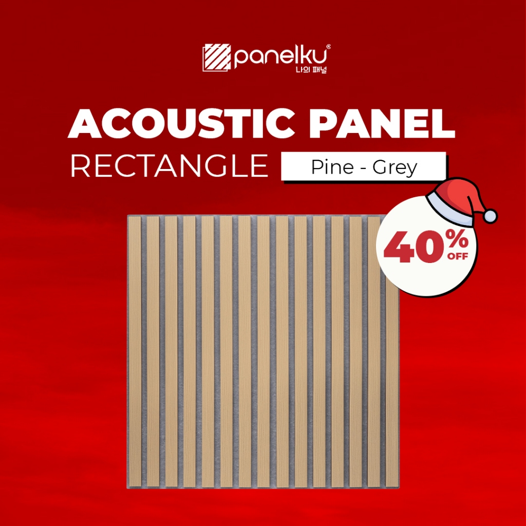 Acoustic panel | 60x60cm | Peredam suara | Seri 02 - Grey Series - Pine