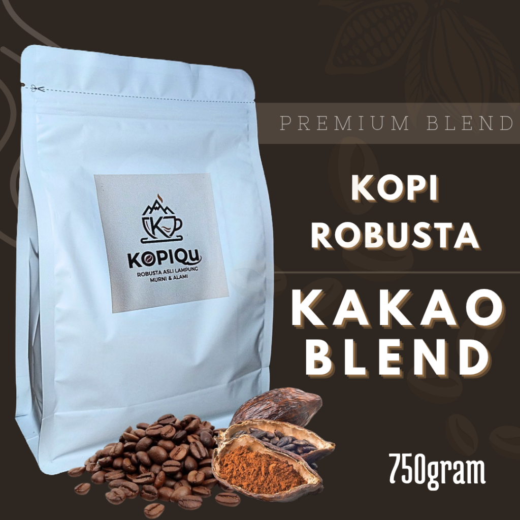 Kopi Shop KOPI LAMPUNG ROBUSTA MIX KAKAO 75% Kopi Robusta 25% Biji Kakao Kopi Bubuk Robusta Coklat