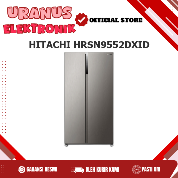 HITACHI HRSN9552DXID Kulkas 2 Pintu Side By Side Inverter 525L HRSN955DXID HRSN9552