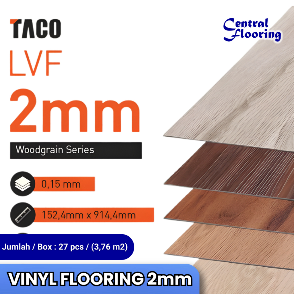TACO Luxury Vinyl Flooring | Lantai Vinyl Murah by TACO Harga Murah Tebal 2mm