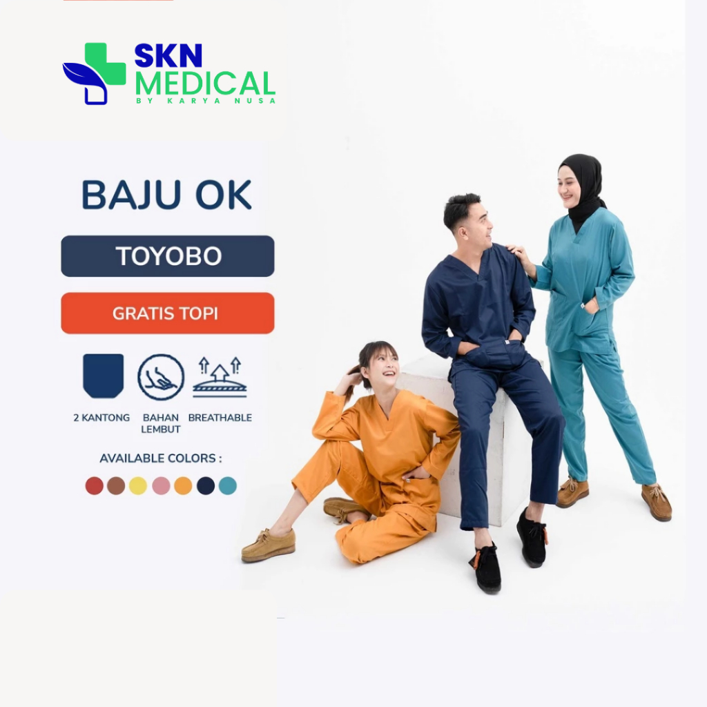 [ CLEARANCE SALE ] SKN Medical Baju OK Lengan Panjang Dokter Perawat | Scrub Medis Rumah Sakit | Baj